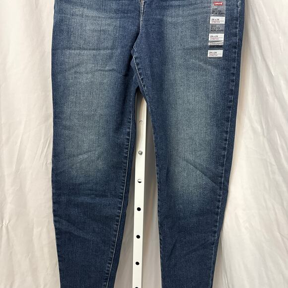 Levis Jeans Womens 29 x 29 Mom High Waisted Rise Blue Stretch Tapered New - Picture 7 of 10